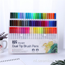 Best verkochte 72/100 pc&#39;s kleur dubbele tip pennen